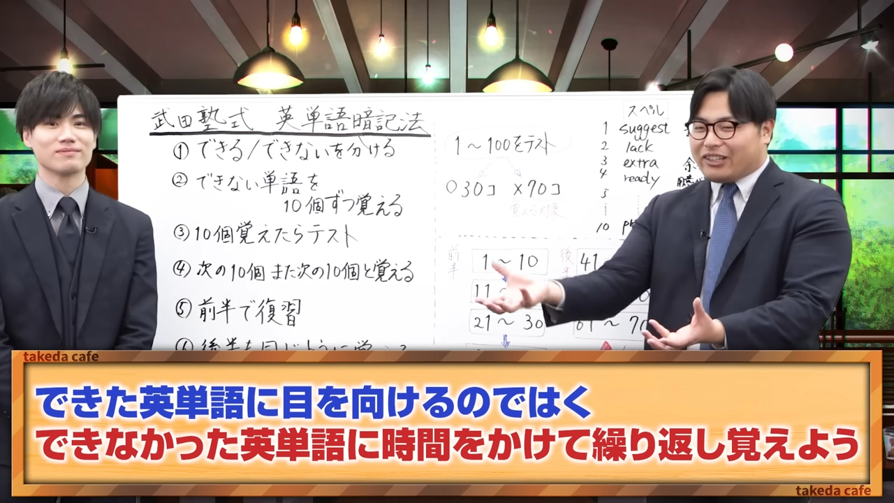 不正解の英単語に集中する