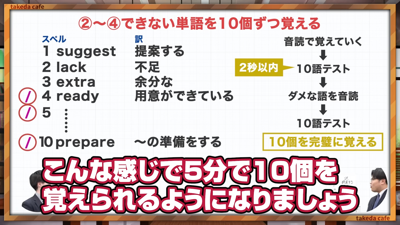 2秒以内に即答できることを目標にする